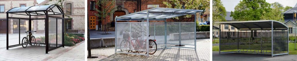 Cykelgarage och cykelställ med tak